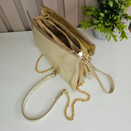 Crossbody estilo sobre dorado